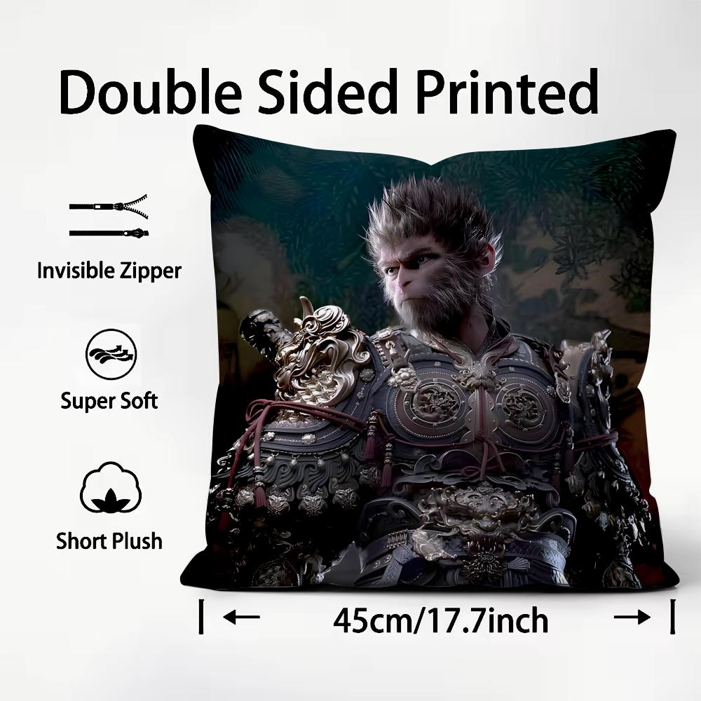 BBlack MythH Game Cushion Cover Plush Fabric Soft DoubleSided Printed Sofa Warm Winter Home Child Gift Pillow Case