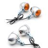 2Pcs Single Wire Turn Signals Lights Motorcycle Turn Signals Lights Amber Lens Motorbike Blinker Indicator Lamp for Harley Racer