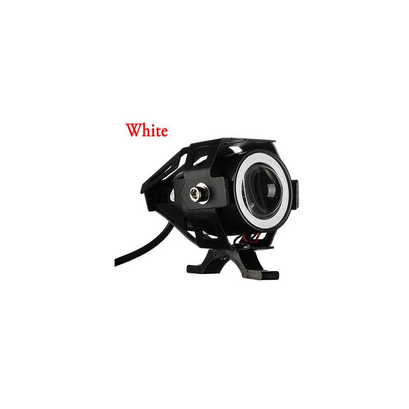 125W LED Auxiliary Motorcycle Headlight Universal 1200LM Angel Eyes U7 Mini Motorcycle Spotlights Bicycle Lamp Accessories