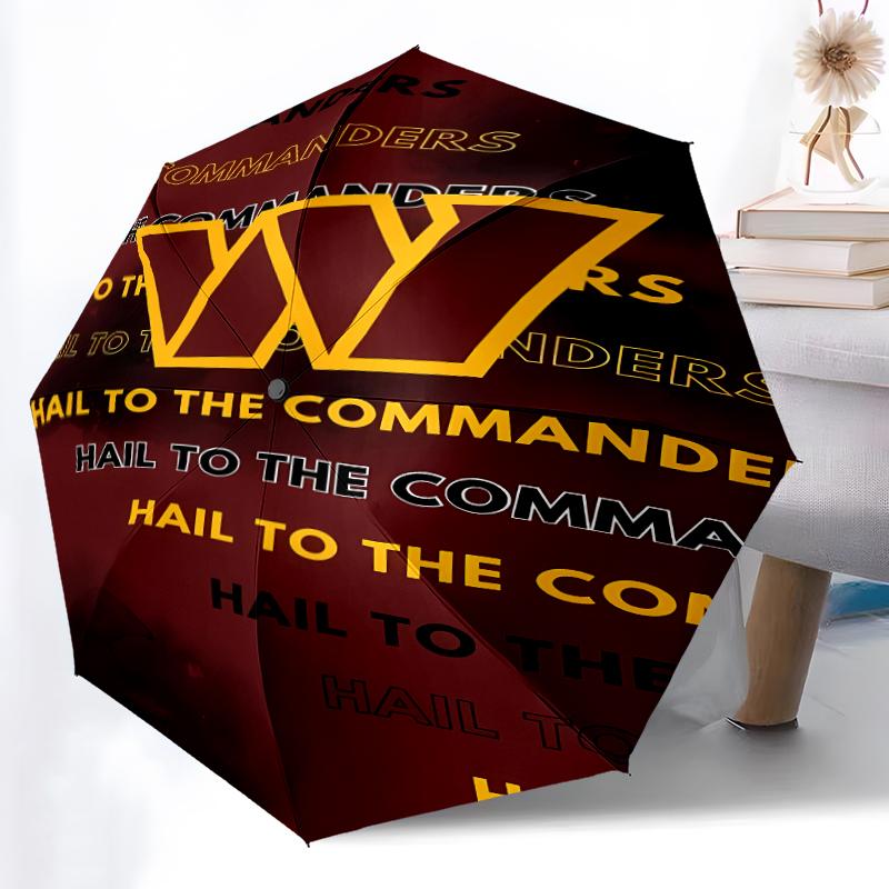 Printed Washington Commanders Folding Umbrella,Outdoor,Leisure,And Travel Umbrella,Durable Umbrella Fabric,Birthday And Holiday Gift