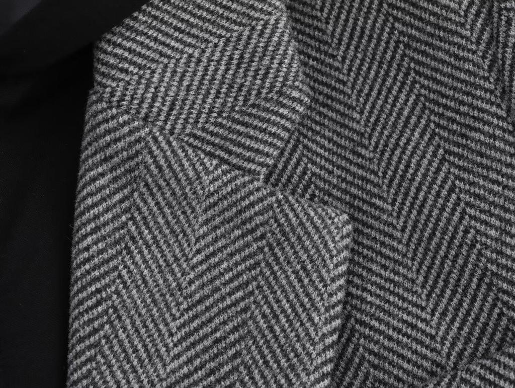 2024 Women's Autumn Fashion: European & American Style Herringbone Jacket with Casual Pants