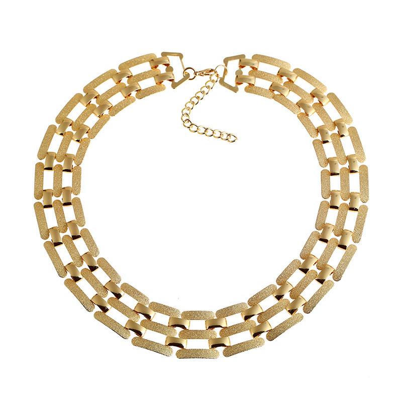 Fashion Geometric Metal Choker Necklace With Matte Finish For Men Women And