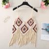 Summer Women's Camisole Ethnic Style Halter Pure Handmade Crochet Top Halter Bohemian Tassel Travel Holiday Vest