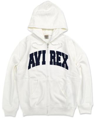 Avirex DAILY ZIP UP SWEAT PARKA LOGO Sweatshirt Hoodie with Logo L 033 / Zip-up / 783-3931007 Men's Off-White