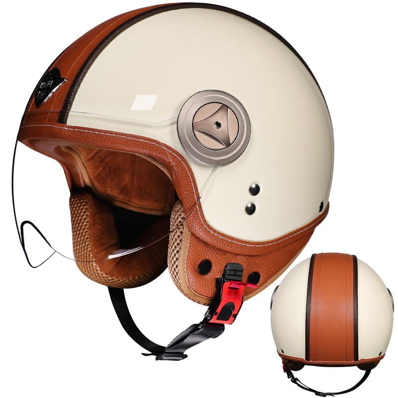 With Endoscopic Retro Helmet, Unisex In All Seasons, Three-quarters Motorcycle, Electric Bike Riding