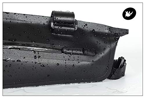 Rhinowalk Bicycle Top Tube Bag, Front Bag, Frame Bag, Saddle Bag, Waterproof, Lightweight, Large Capacity Storage Accessory, Black
