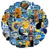 Van Gogh Style Double-Sided Decorative Stickers (50 Sheets) for Folders, Skateboards, Water Bottles, and Graffiti Art