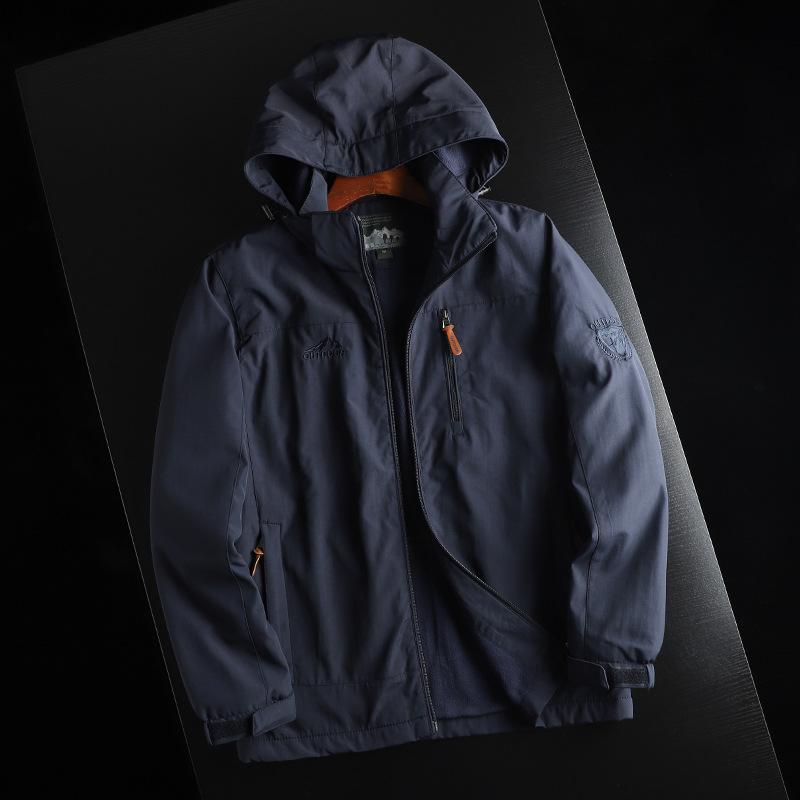 Jacket Fleece and Cotton Thermal Jacket Outdoor Casual Top Windproof and Waterproof