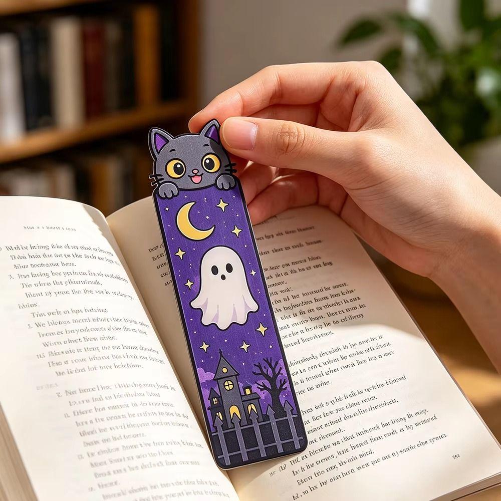 Ghost Design Cat Bookmark Mummy Design Black Cat Bookmark Acrylic Cat Bookmarks For Book Lovers
