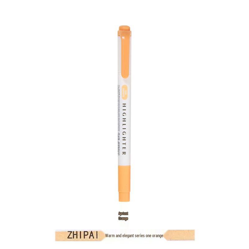 Zhi 618 Student Dual-Tip Fluorescent Pen - Gray, Soft Light & Dark Retro Colors for Highlighting & Marking
