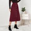 Women's Corduroy Skirt Single-breasted High Waist Autumn and Winter Dress Women's Large Skirt
