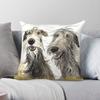 Happy Scottish Deerhound Square Pillowcase Polyester Linen Velvet Pattern Zip Decor Pillow Case Room Cushion Cover x