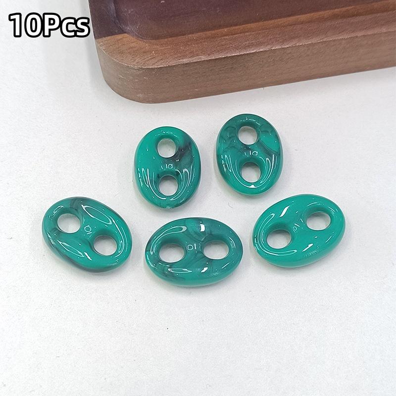 10Pcs 24X17Mm Colorful Acrylic Geometric Beads Diy Necklace Bracelet Garment Bag Accessory Clasp Material