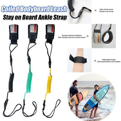Coiled Bodyboarding Leash TPU Stay On Board Ankle Strap Paddleboard Ankle Leash Surfing Accessories