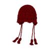 Autumn and Winter Crochet Bag Hat Women's Wheat Ear Fringed Knitted Hat Fashion Literary Pullover Hat Trendy Wool Hat