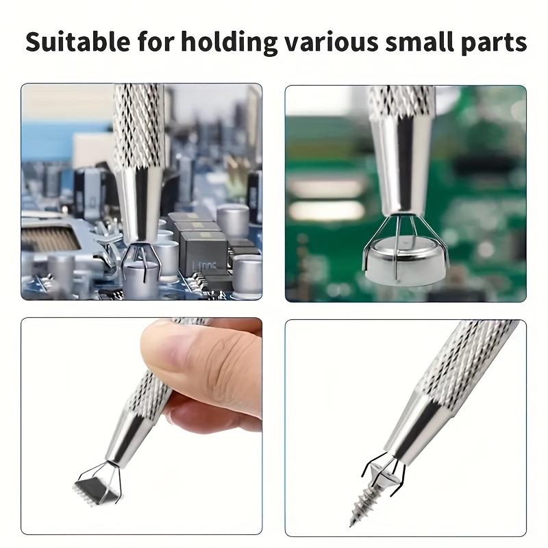 Precision 4-Prong Jewelry Tweezers - Gem & Diamond Holder, Ideal for Beads & Small Parts, Ergonomic Metal/Aluminum Craft Tool, Jewelry Making Tools