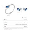 MODIAN 925 Silver Simple Tiny Romantic Blue & Pink CZ Hearts Jewelry Sets For Women Fashion Rings & Stud Earrings