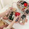 PU Leather Large Capacity Cosmetic Bag for Women Multi-Compartment Travel Toiletry Organizer Luxury Portable Makeup Pouch