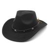 Woolen Hat Western Cowboy Gift Hat Pentagram Men'S And Women'S Couple Hat Curled Hat