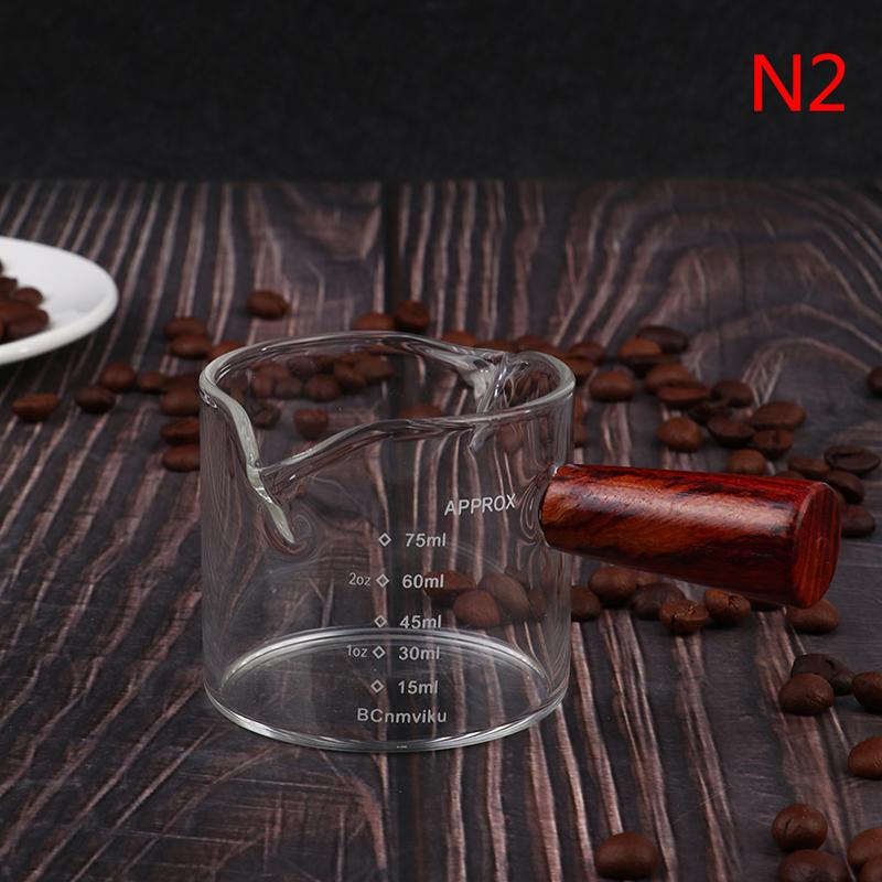 75Ml Wooden Handle Double Tip Coffee Cup  With Scale Milk Cup Espresso Ounce Cup