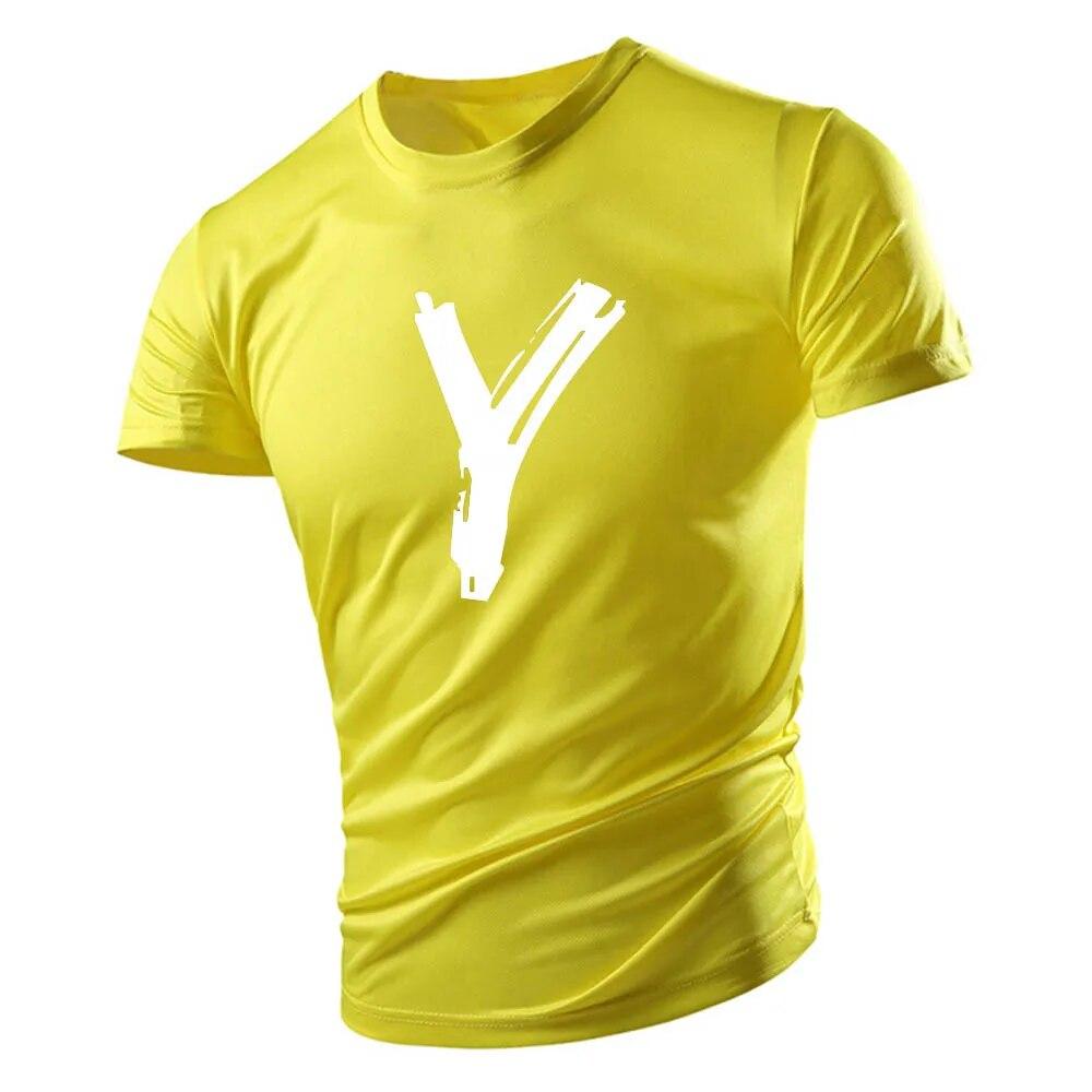 2023 Summer Casual Sports Style 2d Letter-Printed Men'S Round Neck T-Shirt Short Sleeves Comfortable Breathable Quick Drying
