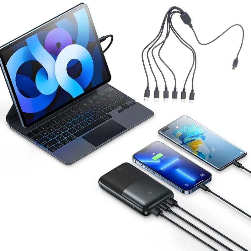 Type-C To Type-C Charging Splitter Adapter Cable 1 To 6 USB C Charging Cable Universal USB C Cable Only for Charging