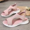 Spring and summer new fashionable large-size flat-bottomed fly-woven women's sandals