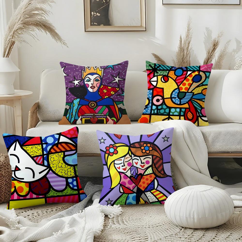 Romero BBritto Singer Pillow Case Pillow Case Plush Fabric Soft Double Sided Print Home Sofa High Quality Cushion