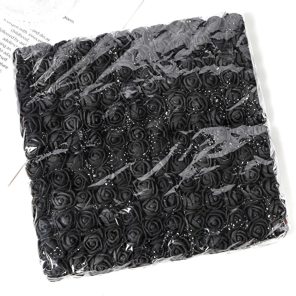 

96 шт. Мини Роза Искусственные Цветы Букет 7,5 см Пена Искусственные Цветы Свадебное Украшение для Дома Комнатный Декор DIY Подарки Аксессуары чёрный