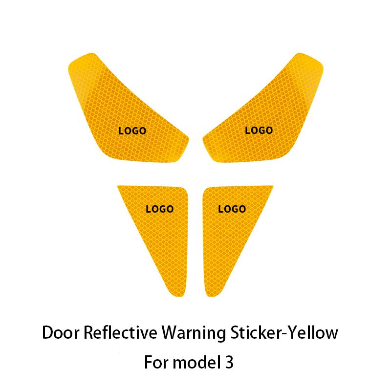 For Tesla Model 3/model Y Car Door Reflective Sticker Night Safety Reflective Stickers Car Interior