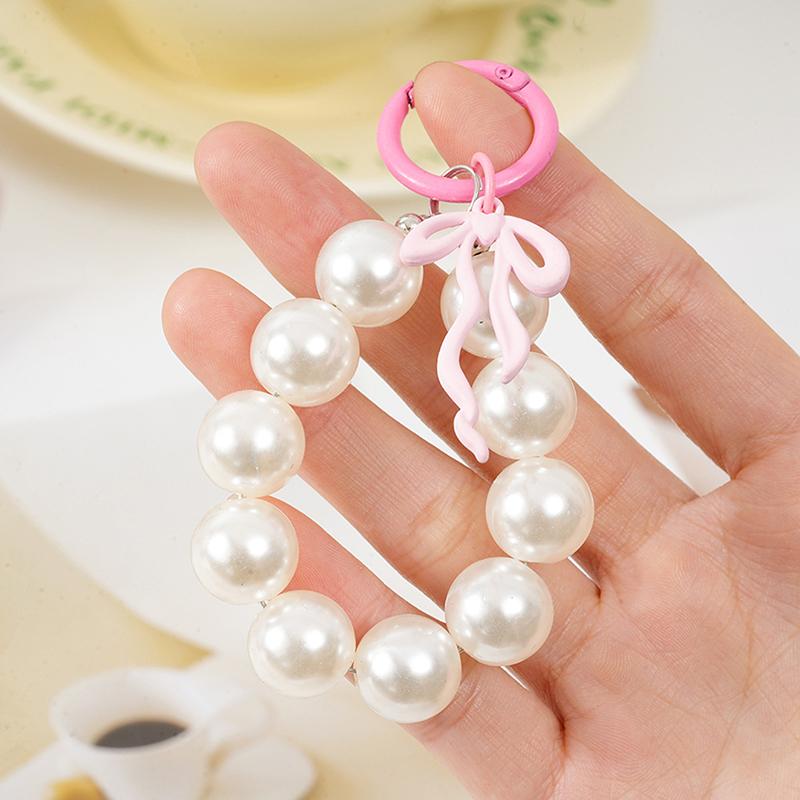 Metallschleife Perle Schlüsselanhänger Handyanhänger Taschenanhänger Handyband Zubehör Für Frauen Mädchen Süße Dekoration Geschenke
