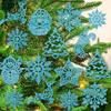 20Pcs Christmas Tree Decoration Hanging Ornaments Tree Snowman Reindeer Santa Snowflake Ornaments for New Year Winter Party