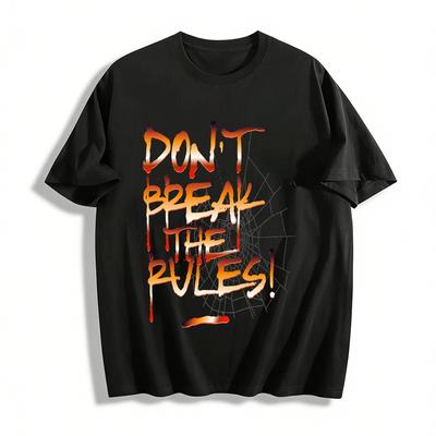 Don't Break The Rules Print Casual Tee Trendy Versatile Top Pure Cotton T-shirt