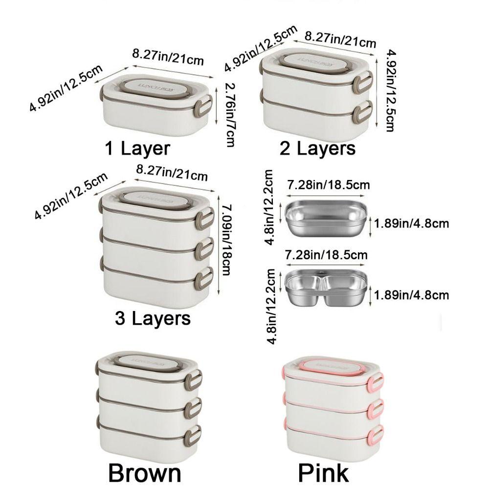 Large Capacity Stainless Steel Lunch Box Insulated Divided Food Storage Container  for Home