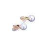 9-10mm Freshwater Pearl Stud Earrings with S925 Silver Heart Dangle