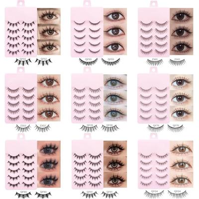 5 Paar Manga-Wimpern Verschiedene Stile 3D Falsche Wimpern Mode Segmentierte Falsche Wimpern Männer