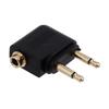 Set of 2pcs Aviation Headphone Adapter 3.5mm Port Aircraft Earphone Socket Conversion Adaptors Portable Converters