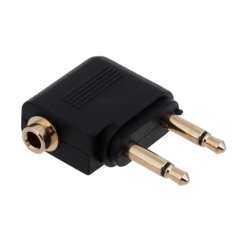Set of 2pcs Aviation Headphone Adapter 3.5mm Port Aircraft Earphone Socket Conversion Adaptors Portable Converters