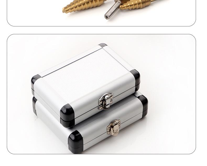 5-Piece Imperial Size HSS Step Drill Bit Set with Black & Gold Triangle Shank In Aluminum Box