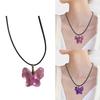 Resin Butterfly Choker Necklace Simple Pendant Clavicle Chain Party Jewelry for Girls Women Temperament Collarbone Chain