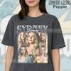 T-shirt Collage Vintage Sydney Sweeney, Maglietta per Fan Attrice Americana FD