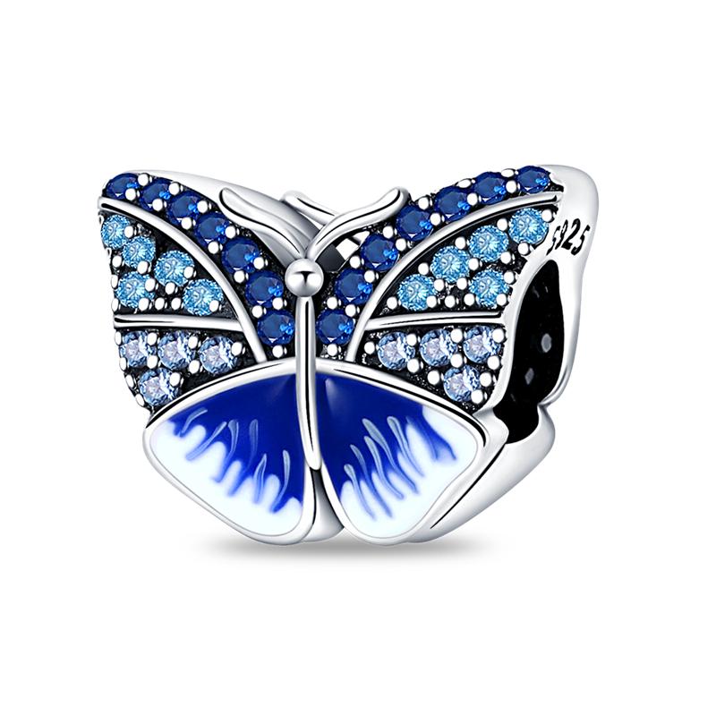 Plants Insects Charms Bead Copper Butterfly Dragonfly Cactus Clover Dangle Pendant Fit Pandora Bracelet Diy Jewelry