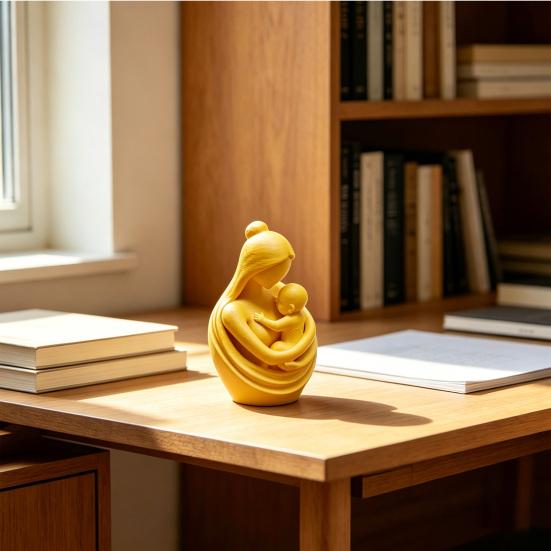 New Mom Gifts 3D Printed Abstract Mother And Baby Sculpture for Nursery Kids Room Home Decor Baby Shower Supplies