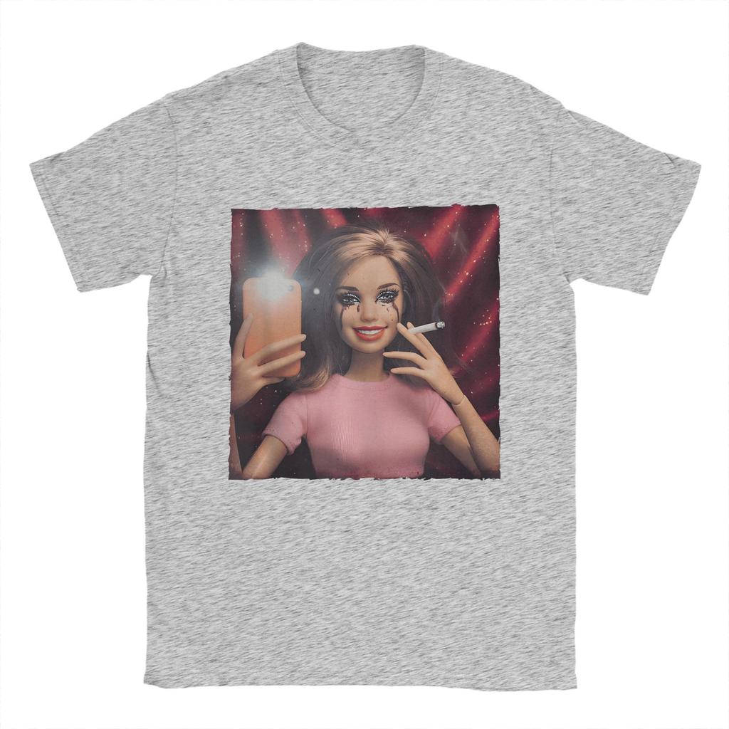 Unisex TShirt Disgusted Doll Face Meme Vintage Pure Cotton Tees Short Sleeve Sarcasm Funny Humor Unhinged Gen Z T Shirt Clothes