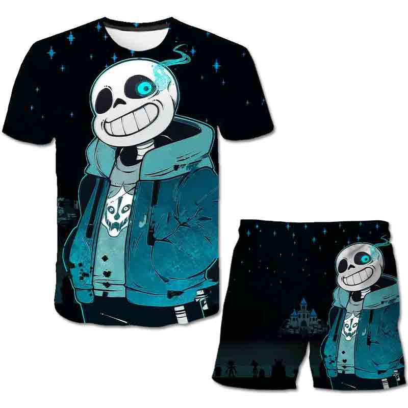 New Toddler Boys Undertale Game T Shirt Clothes Set Outfit Children Swearshirt Baby Girls T shirt+Pants Suit 2pcs Kids Clothing
