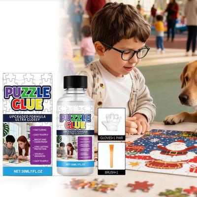 Puzzle Glue Curing Transparent Glue, Manual Puzzle Shaping, Student DIY Puzzle Fixing Tool, No Yellowing,30ML