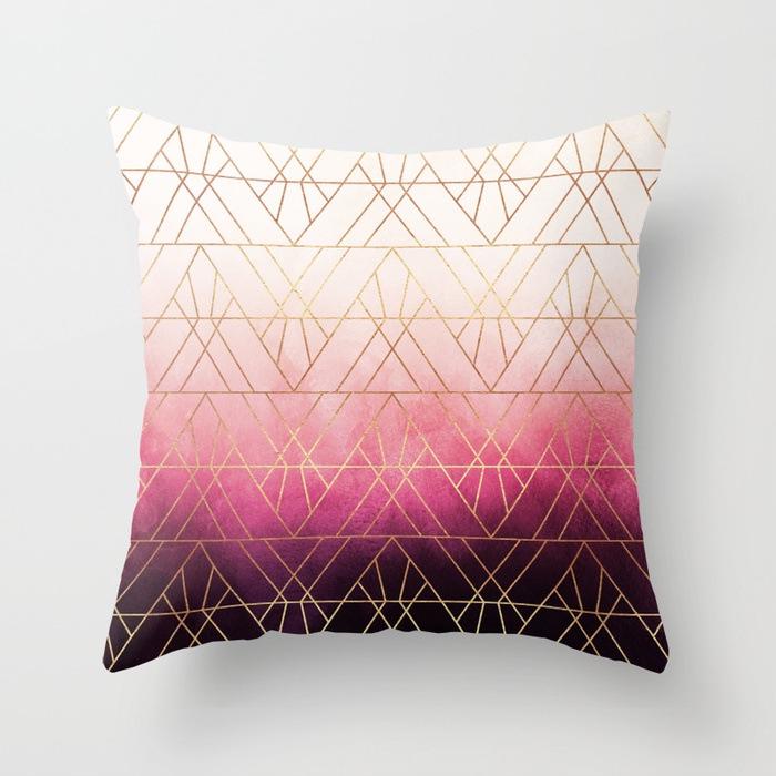 20 New Pink Marble Geometric Pillowcase Marble Velvet Sofa Cushion Cover