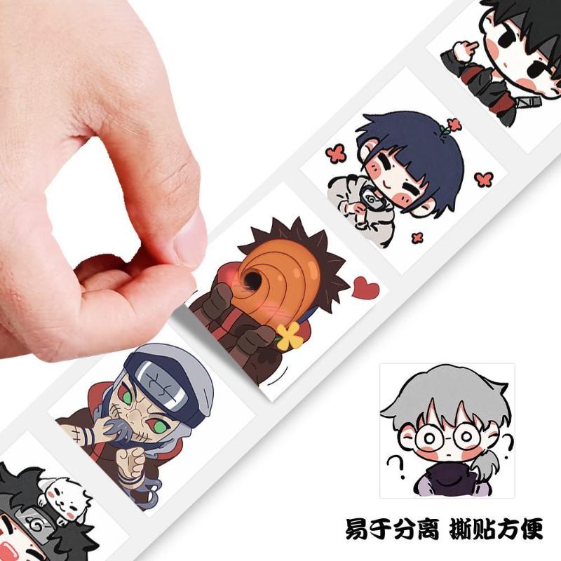High Beauty Cartoon New Naruto Q Edition Roll up Stickers Naruto Sasuke Fun Cute Stickers Hand Account Water Cup Stickers
