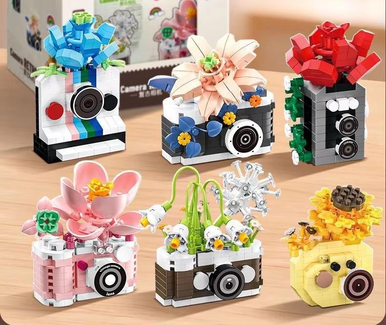 

Креативные Ретро Фотоаппарат&Цветы Строительные Блоки DIY Игрушки Мелкие Детали Блоки Сборка Игра Игрушки Для Рождественских Подарков