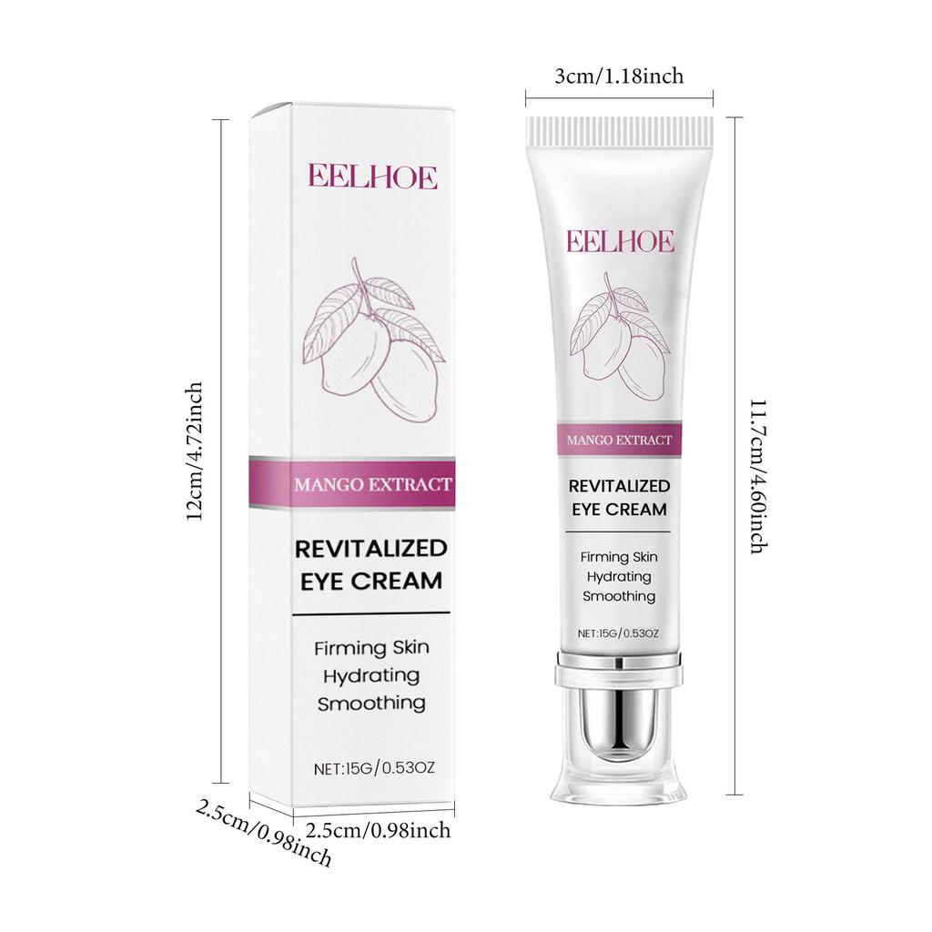 Mango Eye Cream Gentle Nourishing Formula for Elastic Soft Delicate Eye Area Skin Hydrating Revitalizing Treatment with Natural Extracts